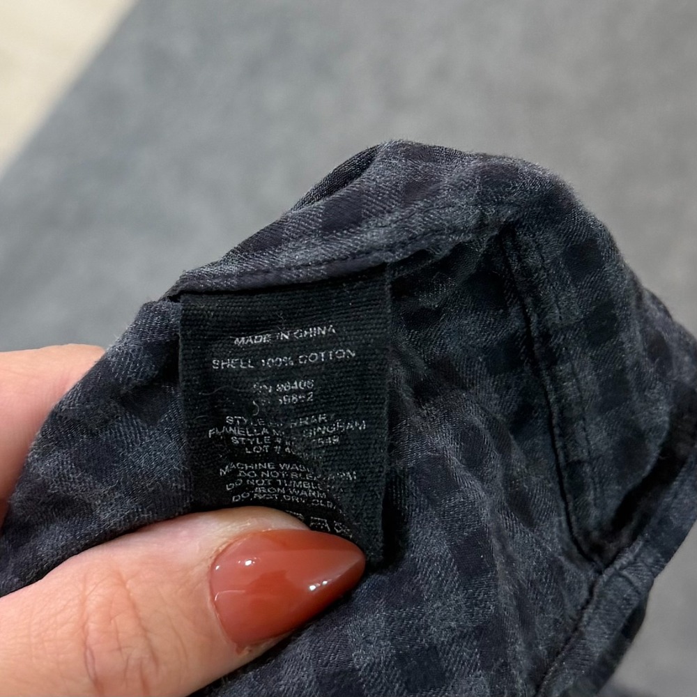 Theory Gray Gingham Plaid Long Sleeve Button Down Shirt Men's Size Large - Picture 5 of 7